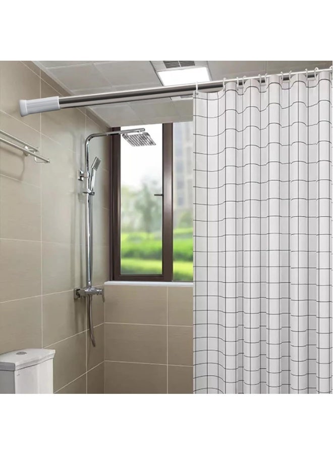 Stainless steel curtain rod, extendable from 70 cm to 120 cm. Ideal for curtains and can also be used as a clothesline. Say goodbye to drilling holes in walls! This rod adheres to all types of walls, including wood, aluminum, and ceramic tiles. Made of rust-resistant stainless steel, this rod is very durable. - Image 4